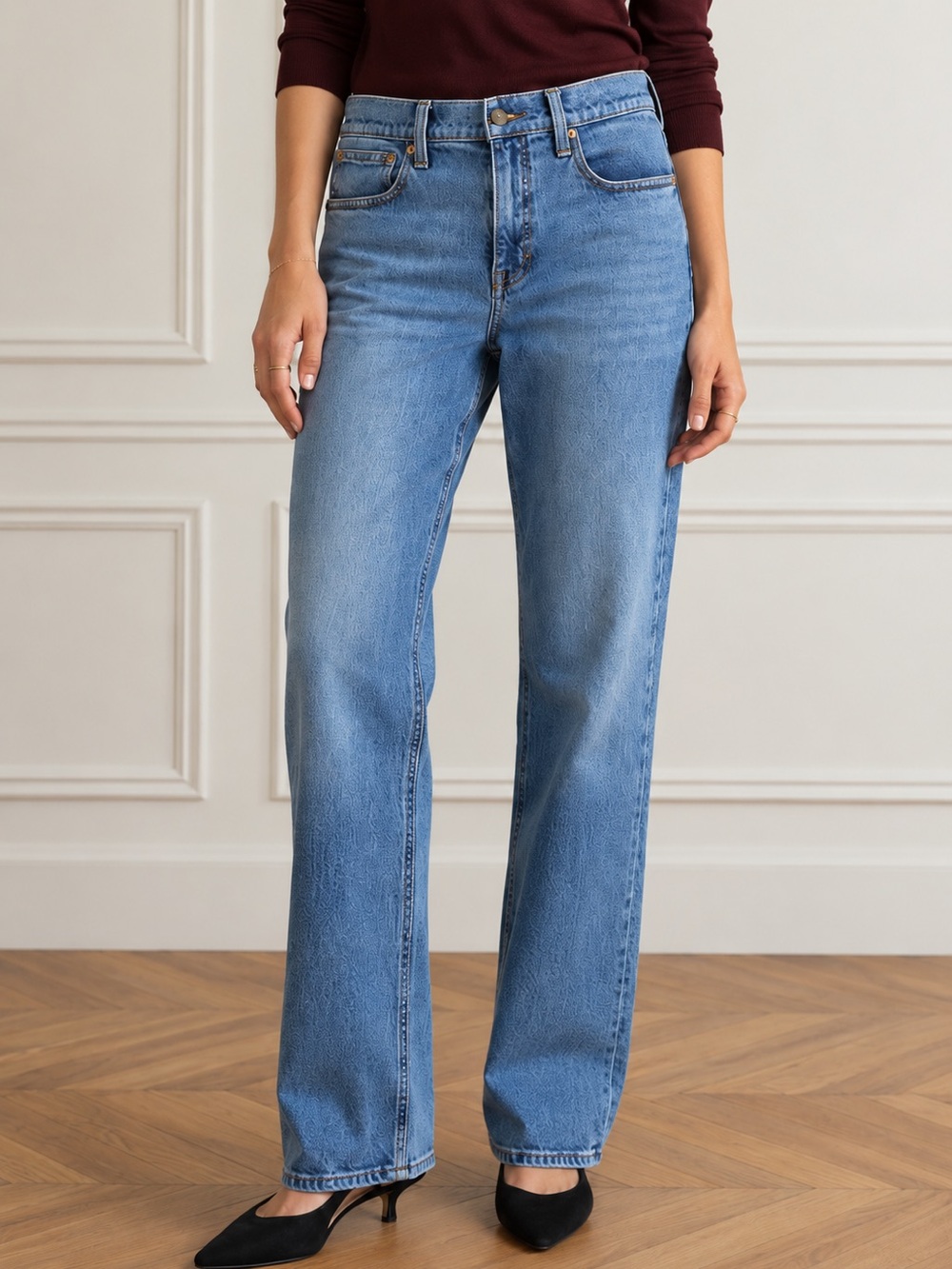 J.Crew Mid Rise 90s Classic Straight Jeans Pheasant Wash Blue Size 27